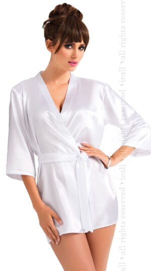 Aria White Satin Robe