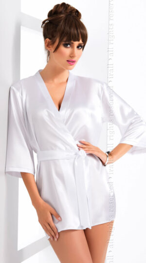 Aria White Satin Robe