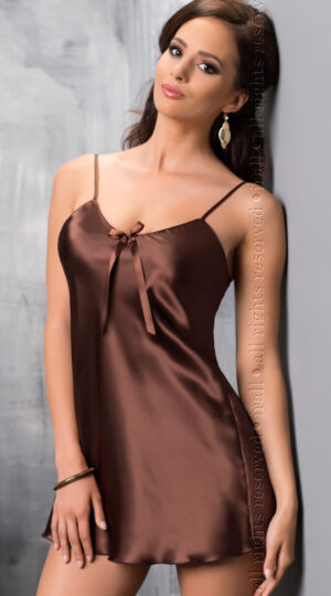 Aria Chocolate Satin Nightdress