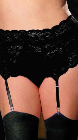 Black Lace Suspender Belt Plus