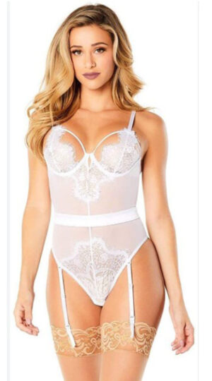 Sexy Sheer Lace White Teddy