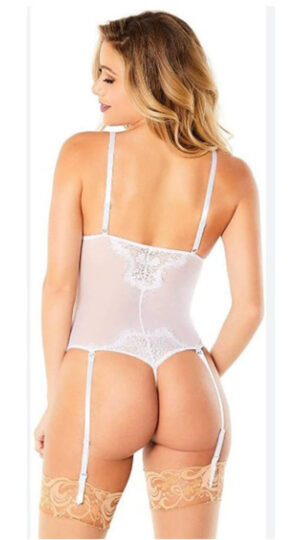 Sexy Sheer Lace White Teddy