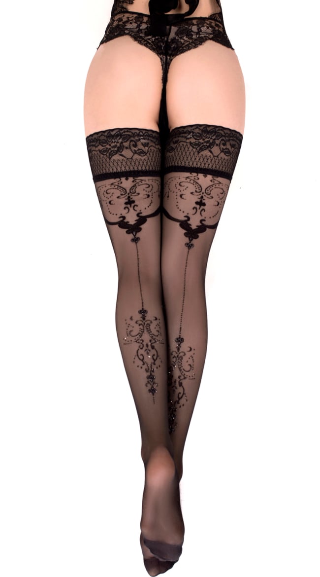 Delicate Lace Top Hold Ups