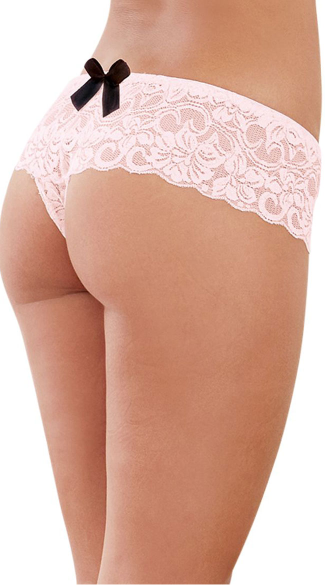 Pink Lace Peephole Shorts
