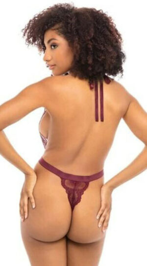 Alessa Wine Lace Bodysuit