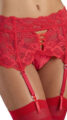 Bisou Red Suspender Belt