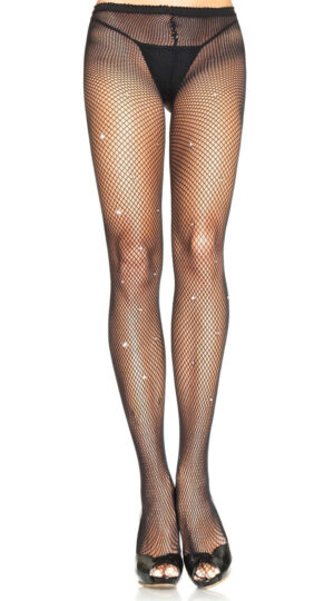 Black Diamante Fishnet Tights