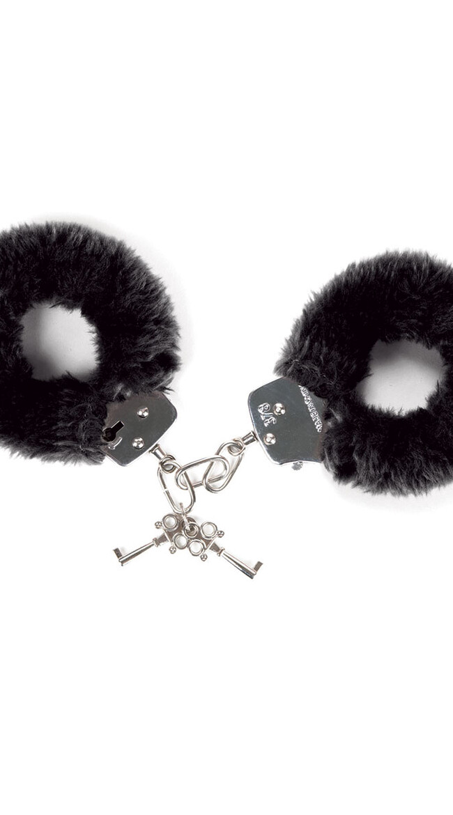 Black Furry Handcuffs