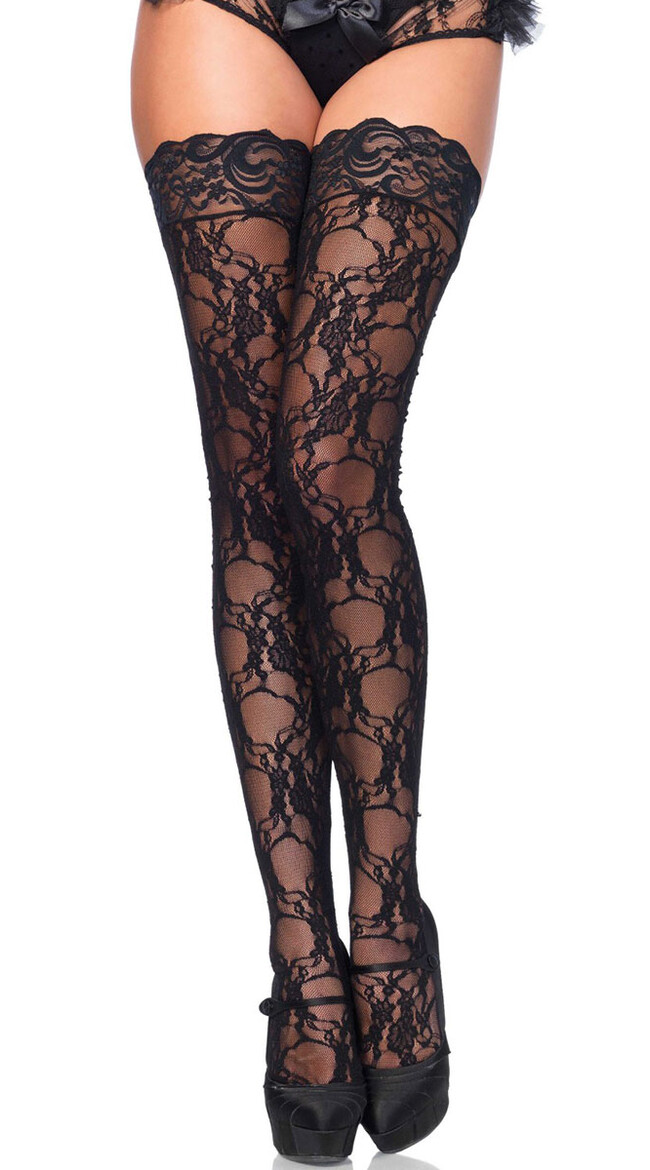 Black Lace Hold Ups