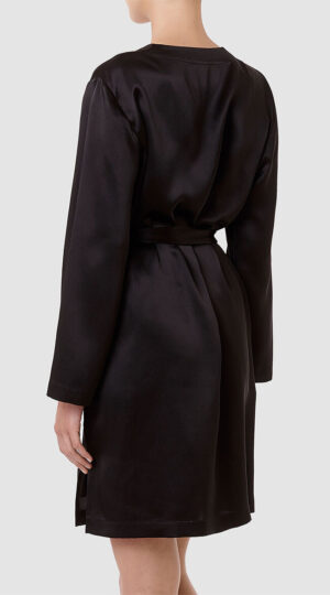 Black Silk Short Robe
