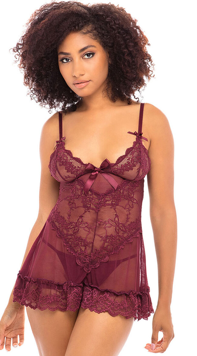 Bordeaux Lace Chemise