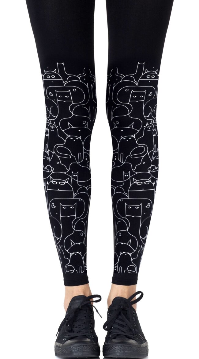 Cat Lady Black Footless Tights