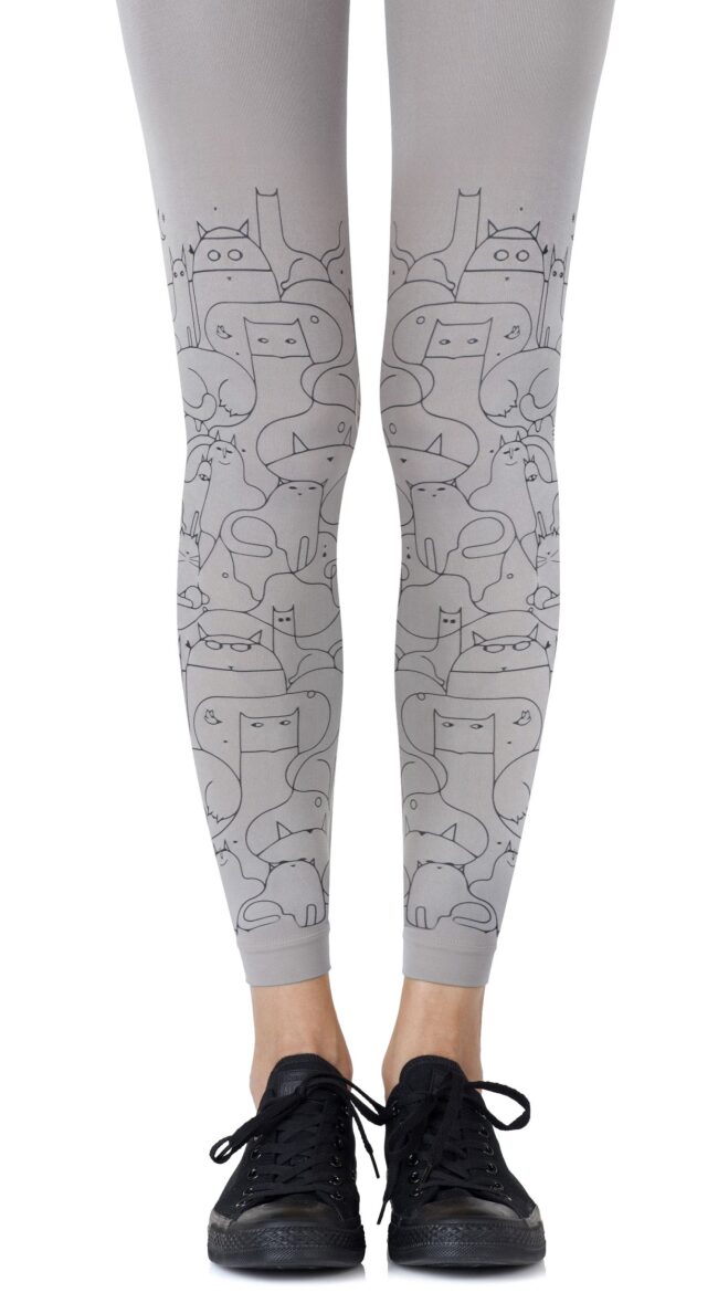 Cat Lady Grey Footless Tights