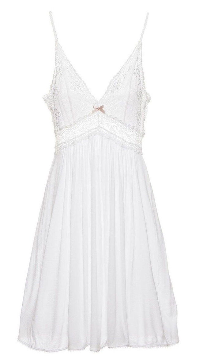 Eberjey Colette White Bridal Chemise | BEDTIME FLIRT