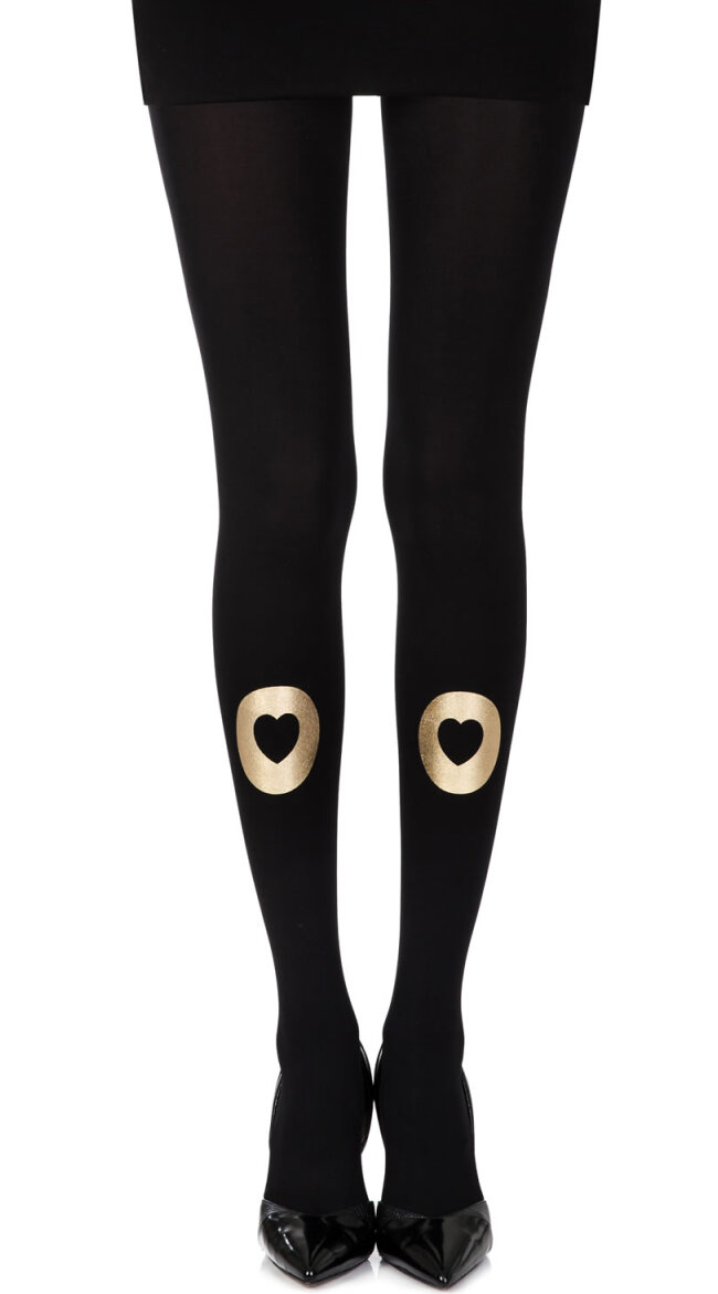 Golden Love Opaque Black Tights