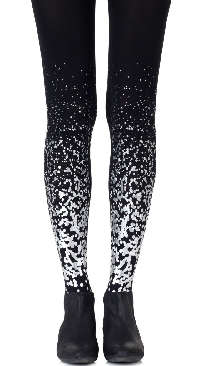 Paint It Black Print Tights