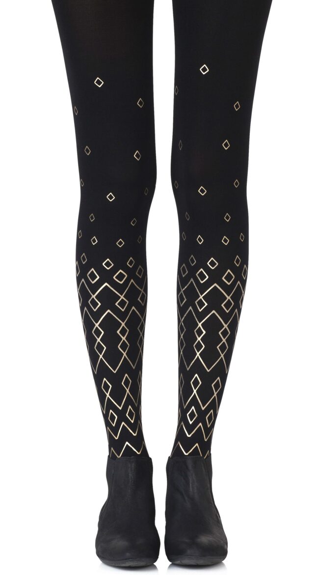 Diamonds Forever Black/Gold Tights