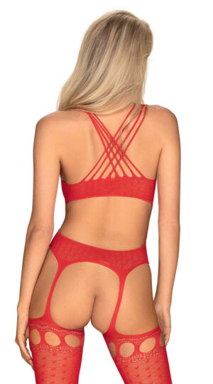 Red Strappy Bodystocking