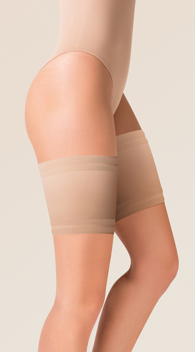 Beige Satin Smooth Thigh Bands