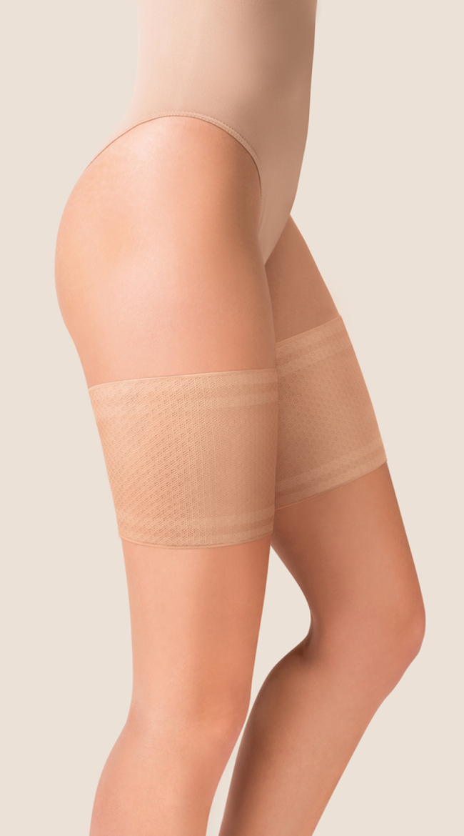 Beige Mesh Thigh Bands