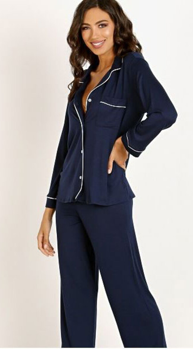 Gisele Navy Long PJ Set