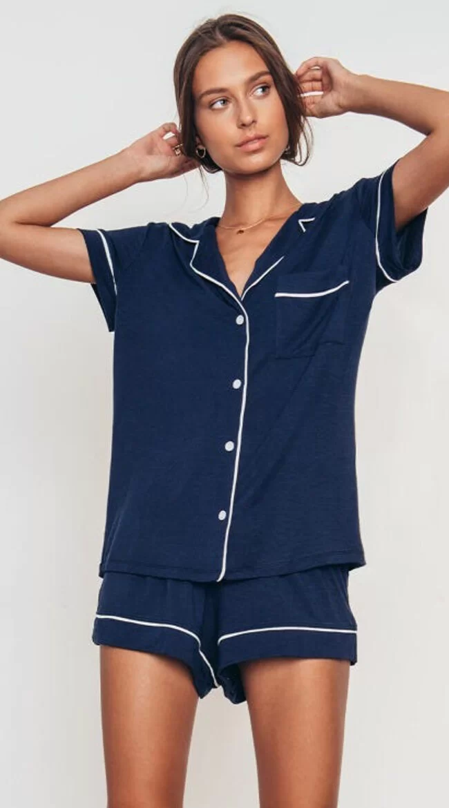 Gisele Navy Short PJ Set