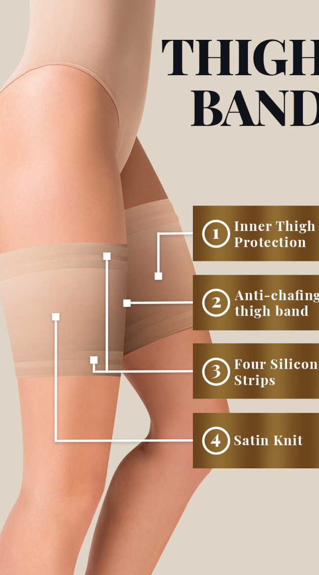 Beige Satin Smooth Thigh Bands