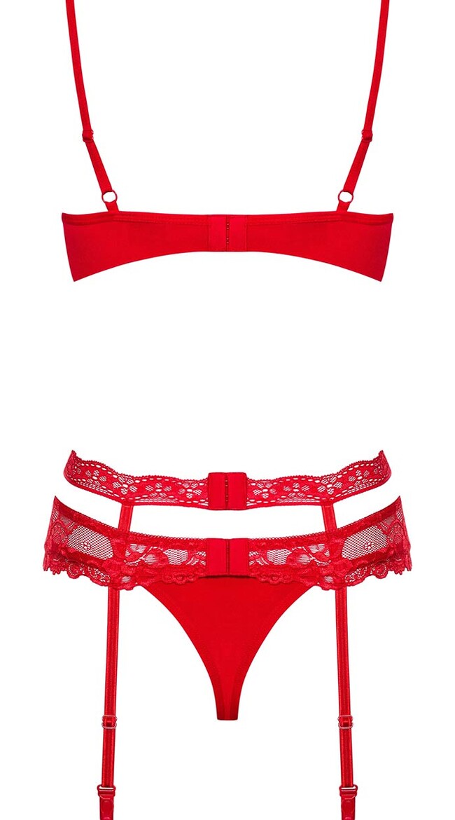 Heartina Sexy Red Bra Set