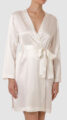 Ivory Silk Short Robe