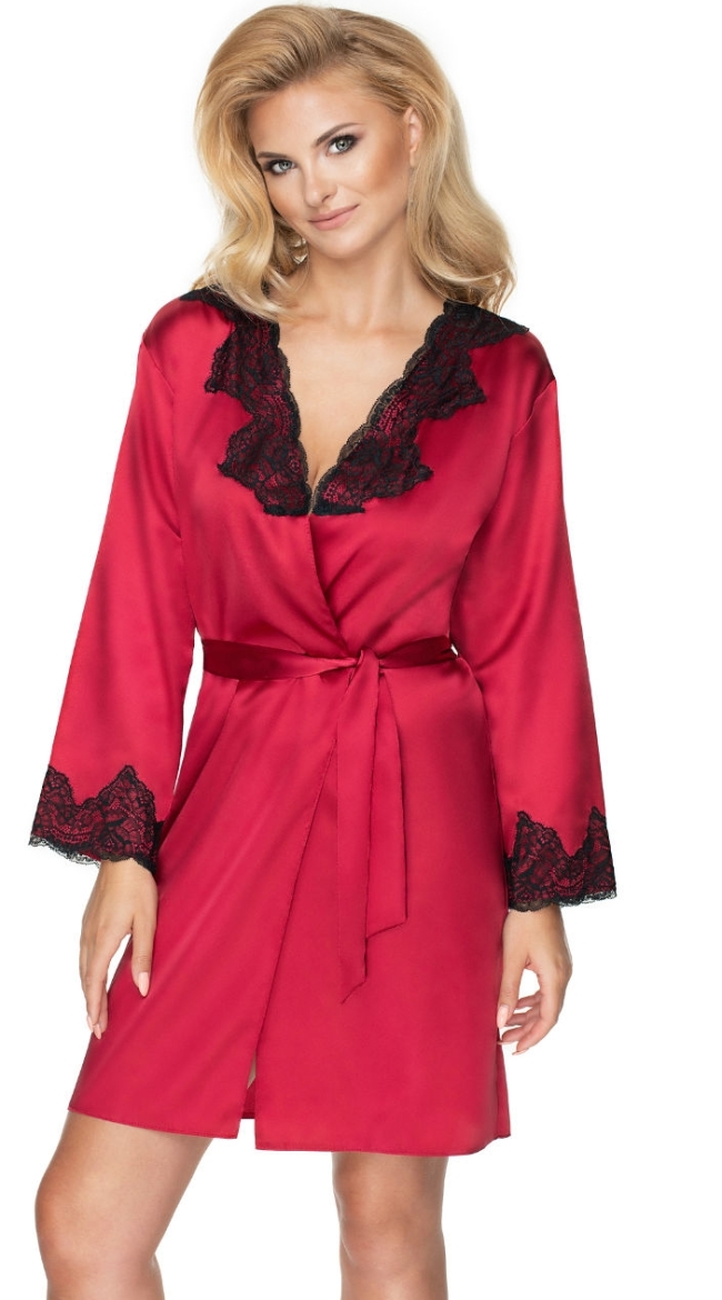 Burgundy Beauty Satin Dressing Gown