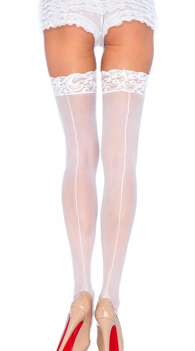 Lace Top Seamed Stockings