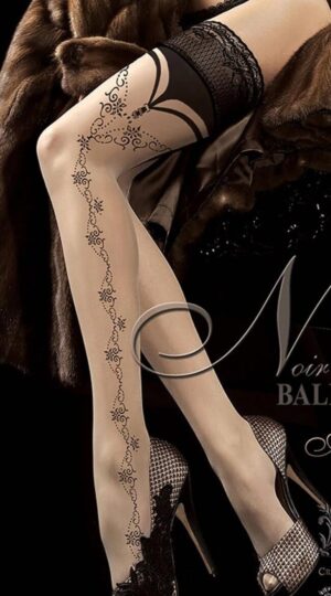 Nude Patterned Hold Ups