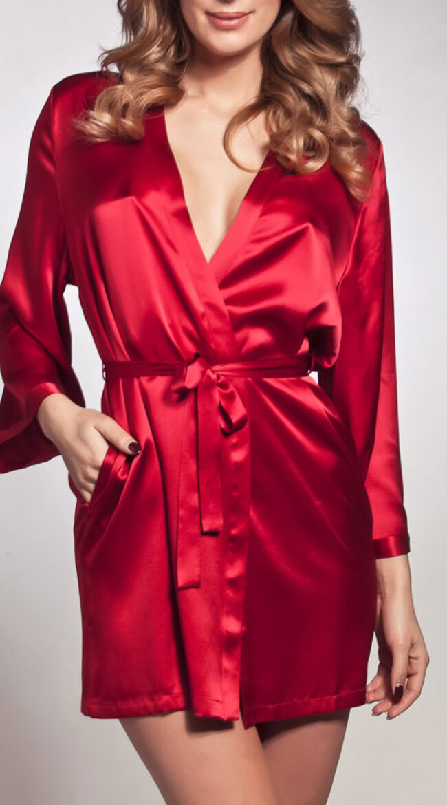 Oda Red Silk Robe