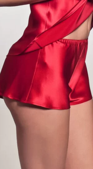 Odon Red Silk Shorts