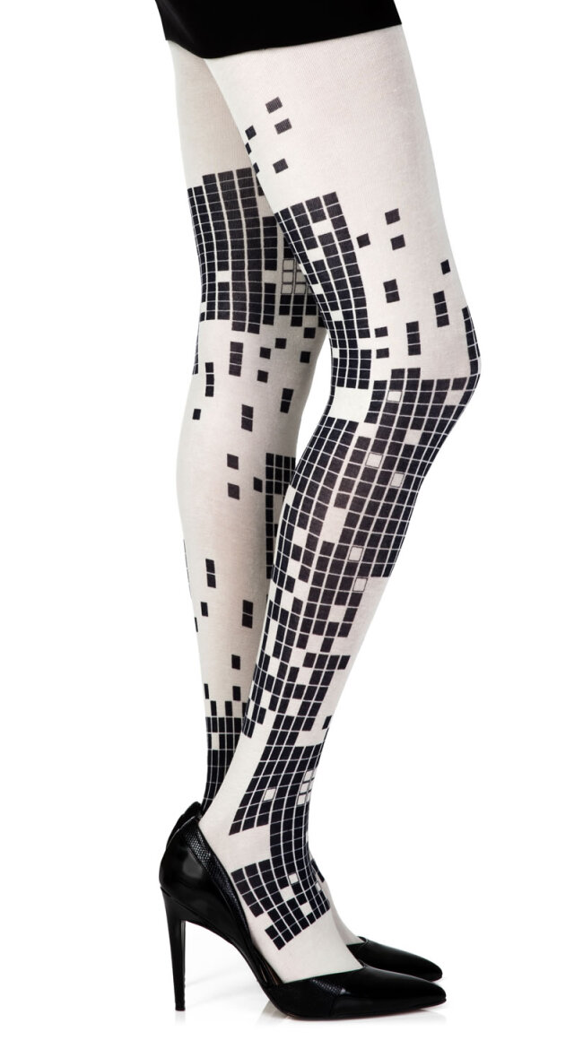 Cream Checkerboard Dream Tights