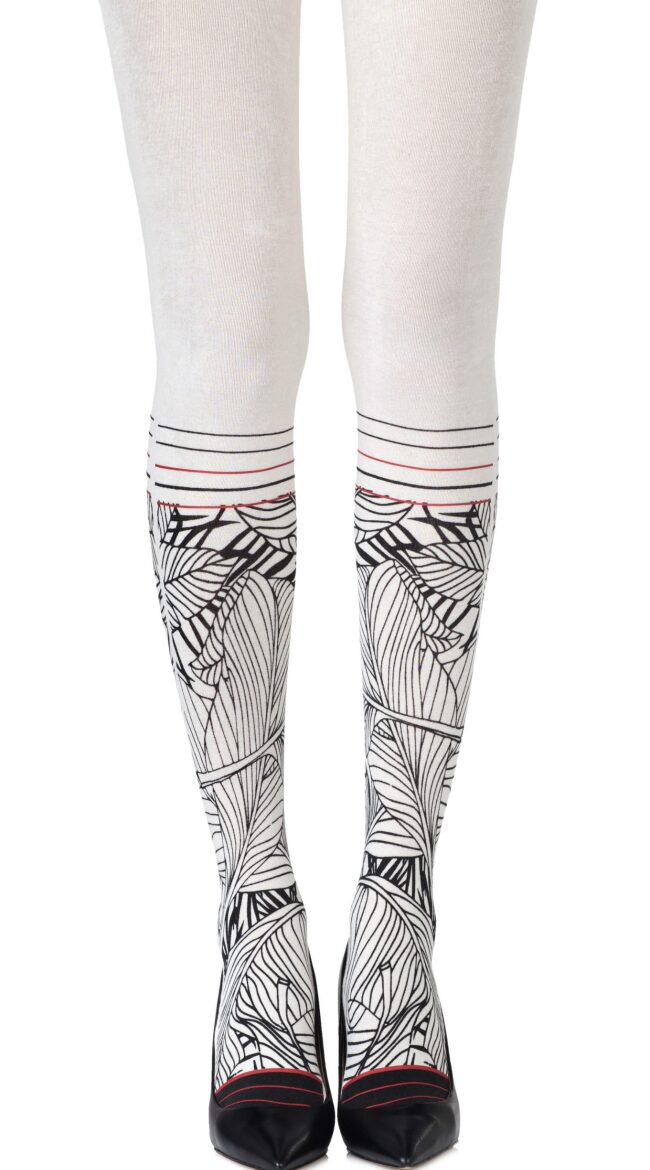 Waikiki Nights Striped Cream Tights