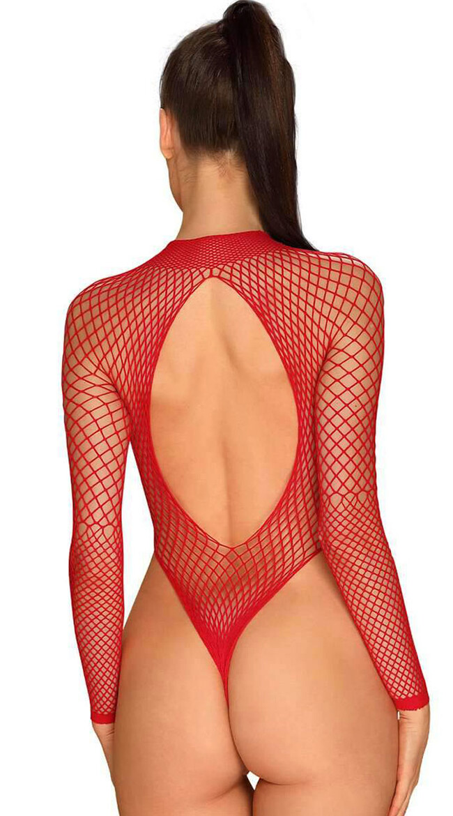 Red Fishnet Bodysuit