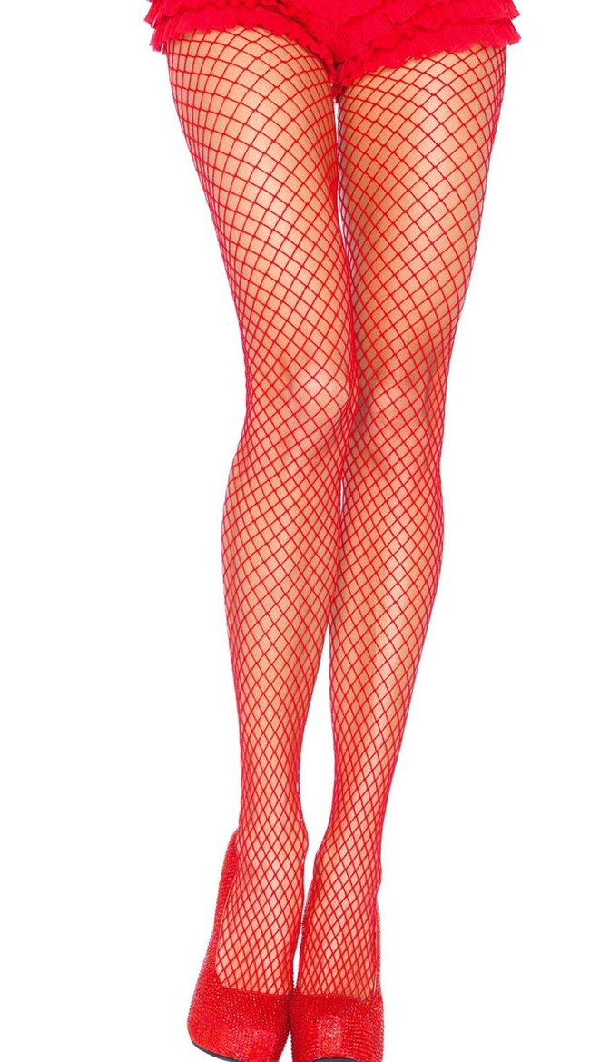 Red Fishnet Tights