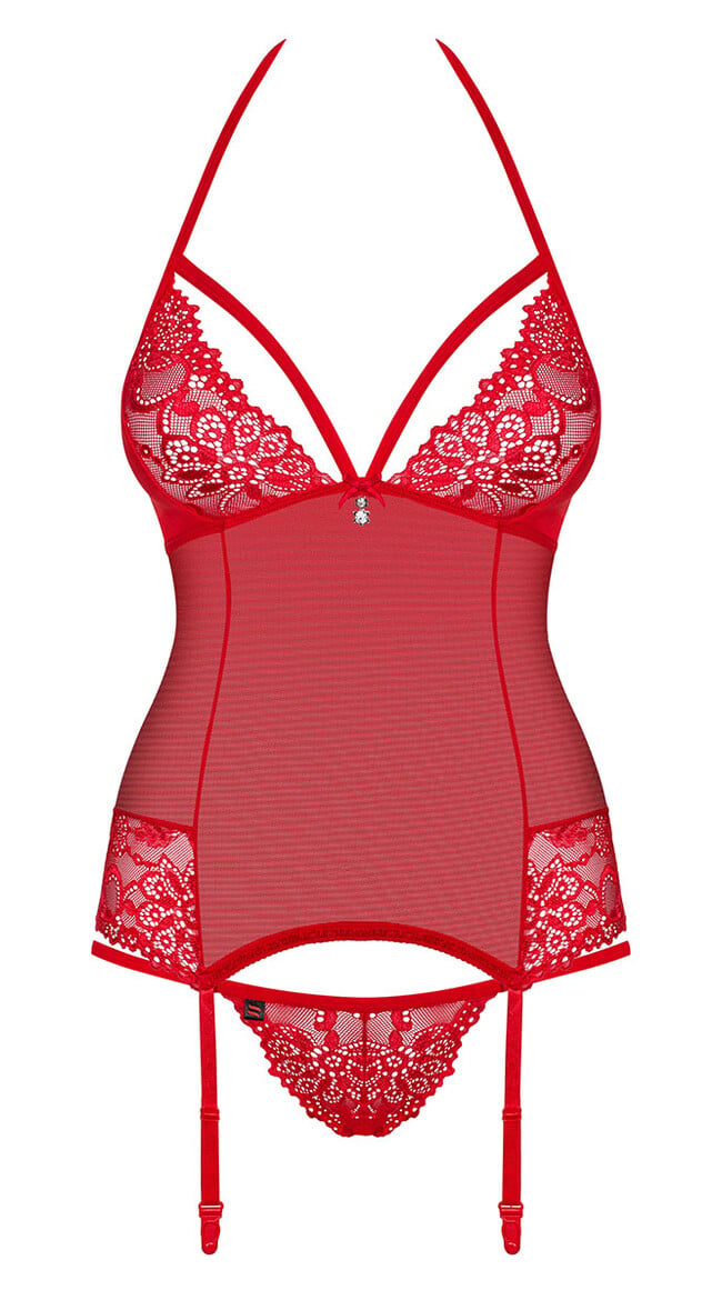 Red Lace Lingerie Bustier