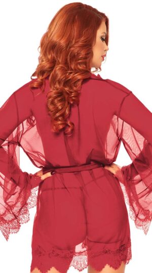 Red Sheer Kimono Robe