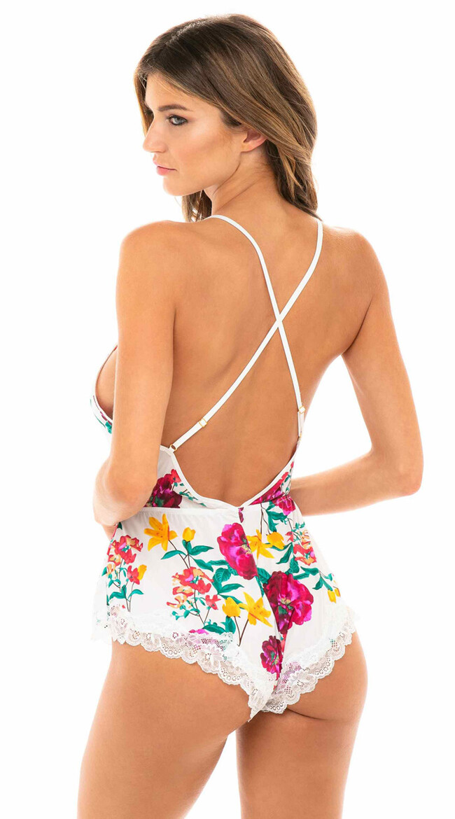 Reina White Floral Playsuit