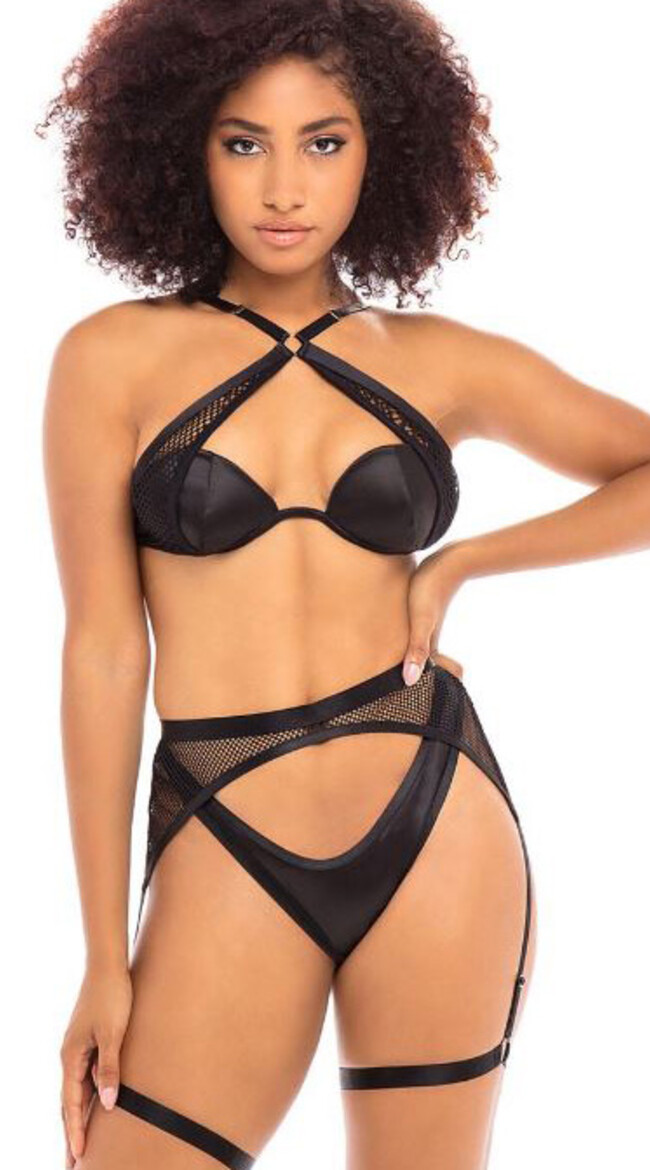 Roxy Fishnet Bra Set