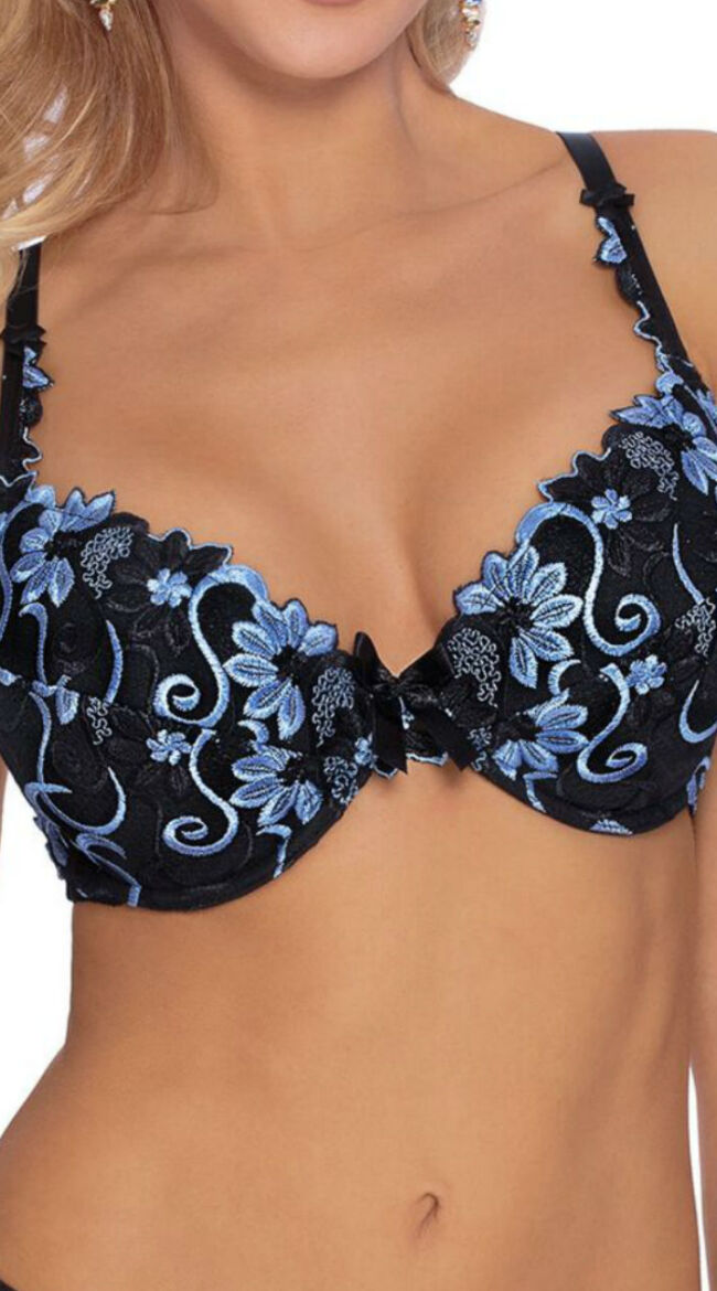 Florence Blue Embroidered Lingerie Set