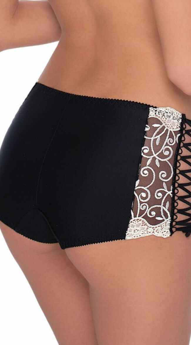 Ginewra Black Lace-Up Briefs