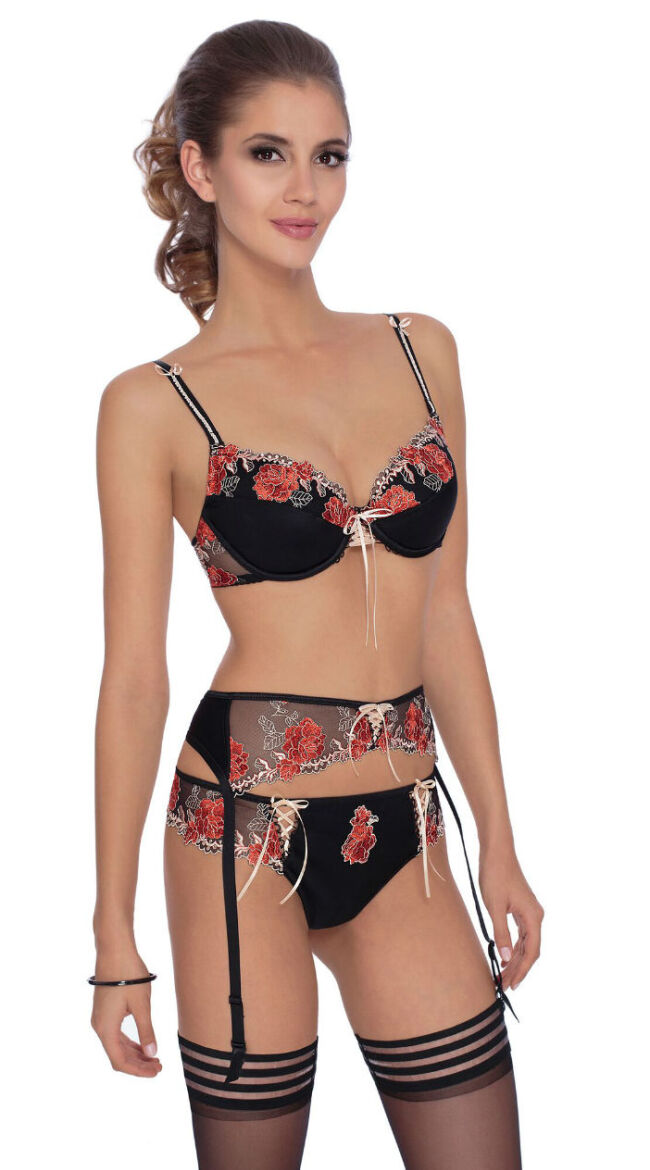 Natali Floral Embroidered Bra Set