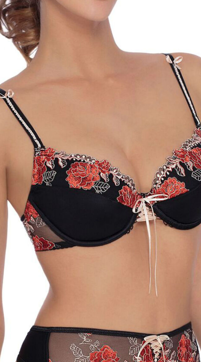 Natali Floral Embroidered Bra Set