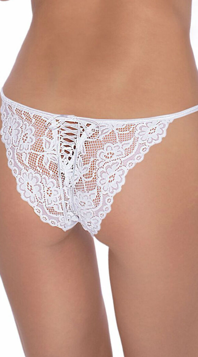 Lace Delight White Briefs