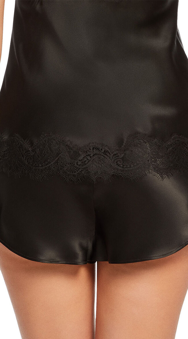 Scarlet Black Silk French Knickers