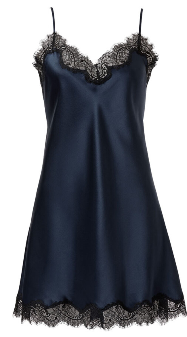 Scarlet Navy Silk Chemise
