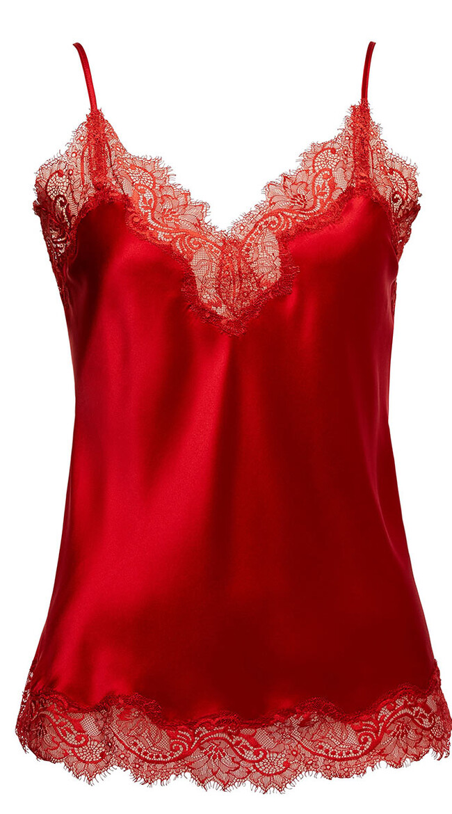 Scarlet Red Silk Camisole